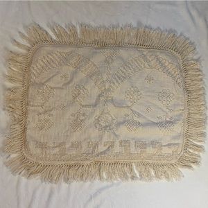 2 Main Heritage Weavers Pillow Shams Ivory Hand Woven Look Cotton Fringe